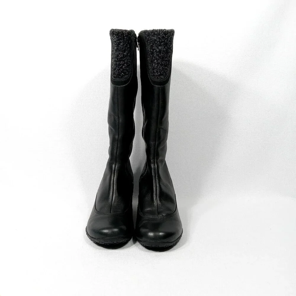 MERRELL Larkspur Black Leather Knee High Winter Boot Womens Size 8